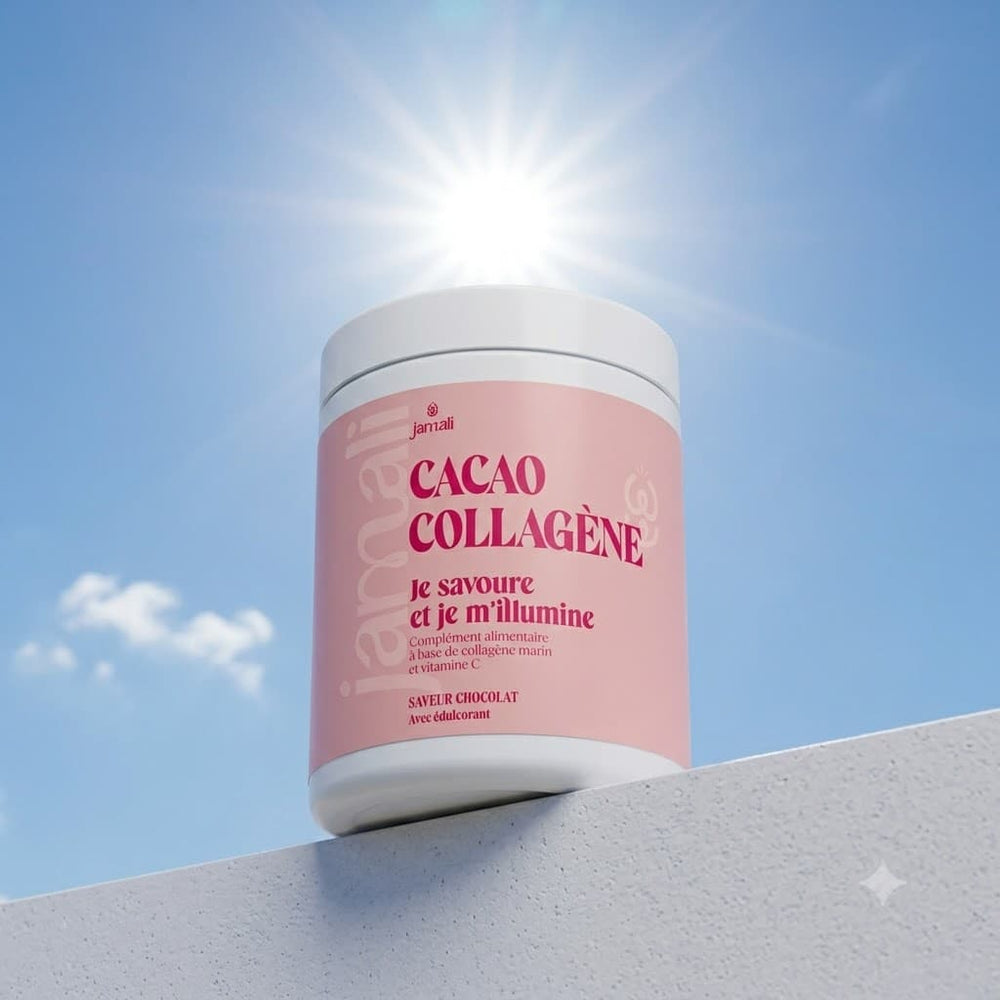 Pot de jamali avec soleil et ciel bleu